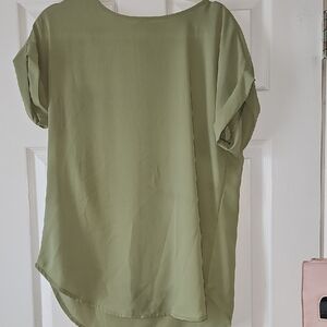 Zenana Outfitters Olive Green Short Sleeve Blouse
